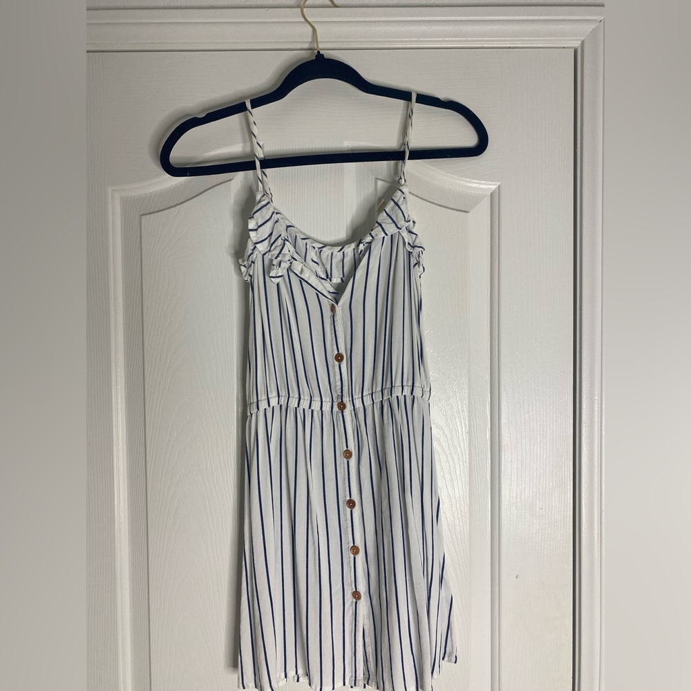 Roxy White and Blue Striped Sundress